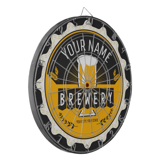 Personalisierte Brauerei Bierflasche Bar Dartscheibe (Vorderseite Links)