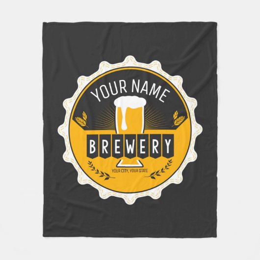 Personalisierte Brauerei Bierflasche Bar Fleecedecke (Vorderseite)