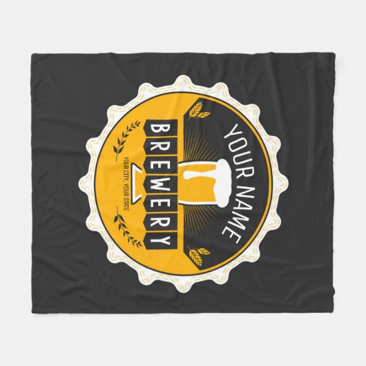 Personalisierte Brauerei Bierflasche Bar Fleecedecke (Vorderseite (Horizontal))