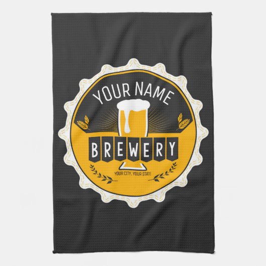 Personalisierte Brauerei Bierflasche Bar Geschirrtuch (Vertikal)