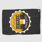 Personalisierte Brauerei Bierflasche Bar Golfhandtuch (Horizontal)