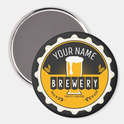 Personalisierte Brauerei Bierflasche Bar Magnet (Vorderseite/Rückseite)