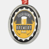 Personalisierte Brauerei Bierflasche Bar Ornament Aus Metall (Links)