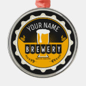 Personalisierte Brauerei Bierflasche Bar Ornament Aus Metall (Vorne)