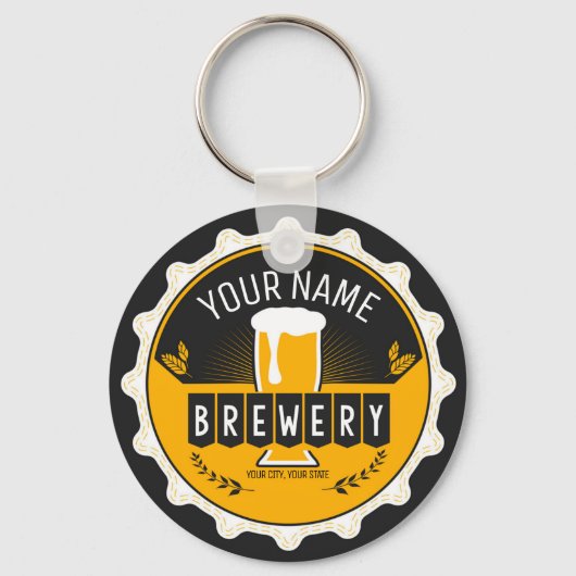 Personalisierte Brauerei Bierflasche Bar Schlüsselanhänger (Vorderseite)