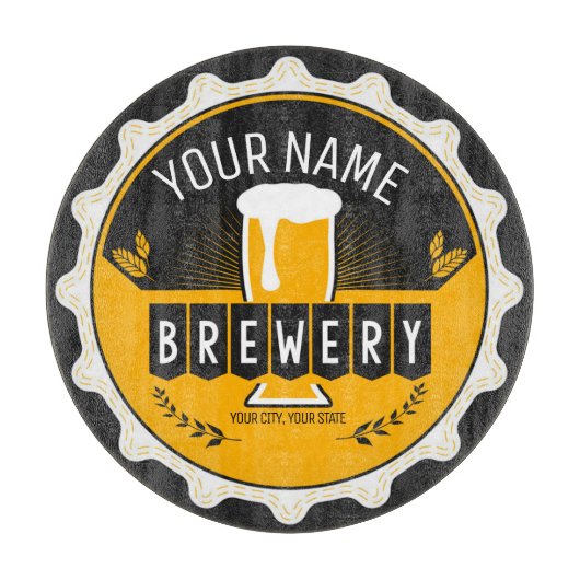 Personalisierte Brauerei Bierflasche Bar Schneidebrett (Vorderseite)