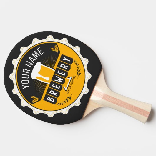 Personalisierte Brauerei Bierflasche Bar Tischtennis Schläger (Seitenansicht)