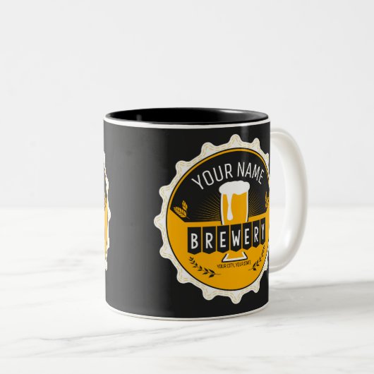 Personalisierte Brauerei Bierflasche Bar Zweifarbige Tasse (VorderseiteRechts)