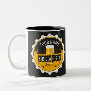 Personalisierte Brauerei-Bierflaschenkappen-Bar Zweifarbige Tasse