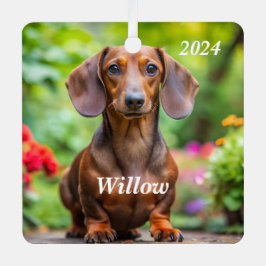 Personalisierte braune Dackel - Dackel Ornament Aus Metall