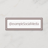 Personalisierte "braune Feathers" Social Media Mini Visitenkarte (Rückseite)