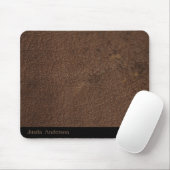 Personalisierte braune Ledermatte mit Initialen Mousepad (Mit Mouse)