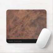 Personalisierte braune Ledermatte mit Initialen Mousepad (Mit Mouse)