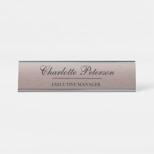 Personalisierte braune Metall-Executive Schreibtischnamensplakette