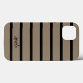 Personalisierte braune und schwarze Streifen Case-Mate iPhone Hülle (Rückseite (Horizontal))