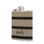 Personalisierte braune und schwarze Streifen Flachmann (Links)