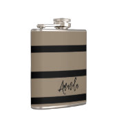 Personalisierte braune und schwarze Streifen Flachmann (Rechts)