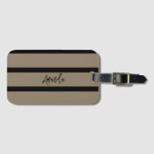 Personalisierte braune und schwarze Streifen Gepäckanhänger (Vorderseite (Horizontal))