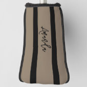 Personalisierte braune und schwarze Streifen Golf Headcover (Rotieren 90)