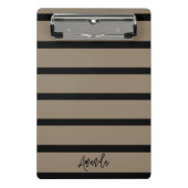 Personalisierte braune und schwarze Streifen Mini Klemmbrett (Vorderseite)