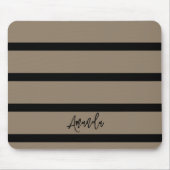 Personalisierte braune und schwarze Streifen Mousepad (Vorne)