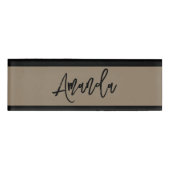 Personalisierte braune und schwarze Streifen Namenschild (Vorderseite)