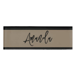 Personalisierte braune und schwarze Streifen Namenschild