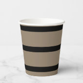 Personalisierte braune und schwarze Streifen Pappbecher (Rückseite)