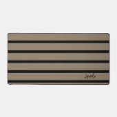 Personalisierte braune und schwarze Streifen Schreibtischunterlage (Vorderseite)