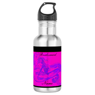 Personalisierte Bräunerin rosa Meerjungfrau Edelstahlflasche