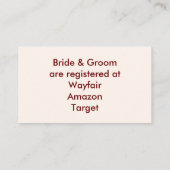 Personalisierte Bräunungs- und Toilettenregisterka Begleitkarte (Rückseite)