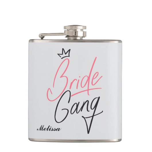 Personalisierte Braut Gang Flasche Flachmann (Vorderseite)