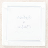 Personalisierte Braut & Groom Blue White Glasuntersetzer (Rückseite)