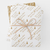 Personalisierte Braut & Groom Hochzeit Goldene Her Geschenkpapier Set (Beispiel)