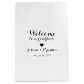 Personalisierte Braut & Groom Hochzeit Willkommen Mittlere Geschenktüte (Vorderseite)