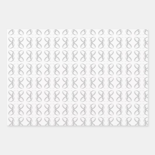 Personalisierte Braut, Groom Silver Hearts Couple Geschenkpapier Set (Vorderseite 3)