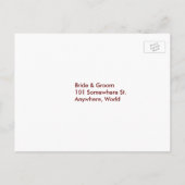 Personalisierte Braut & Groom UAWG Wedding Postkar Einladungspostkarte (Rückseite)