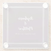 Personalisierte Braut & Groom Wedding Moderne Lila Glasuntersetzer (Rückseite)