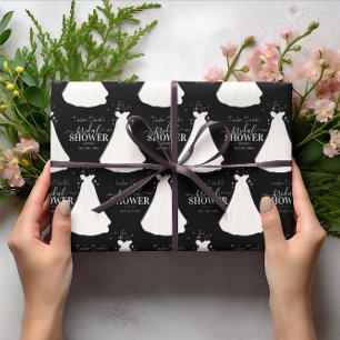 Personalisierte Braut mit langem Kleid Junggeselli Geschenkpapier