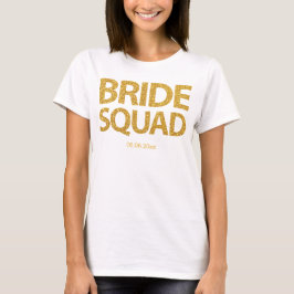 Personalisierte Braut-Squad Golden Pailletten T-Shirt