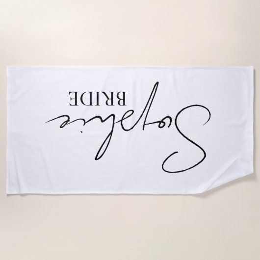 Personalisierte Braut Strandtuch (Vorderseite)