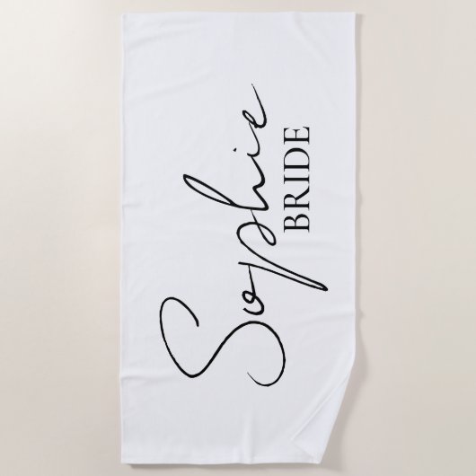 Personalisierte Braut Strandtuch (Vorderseite)