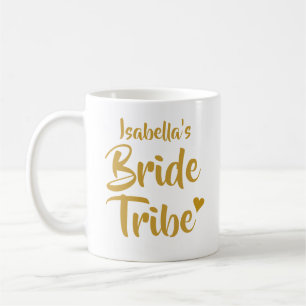 Personalisierte Braut Tribe Gold Herz Kaffeetasse