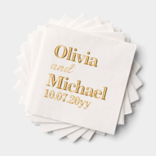 Personalisierte Braut und Bräutigam Hochzeitsempfa Servietten Mit Folie