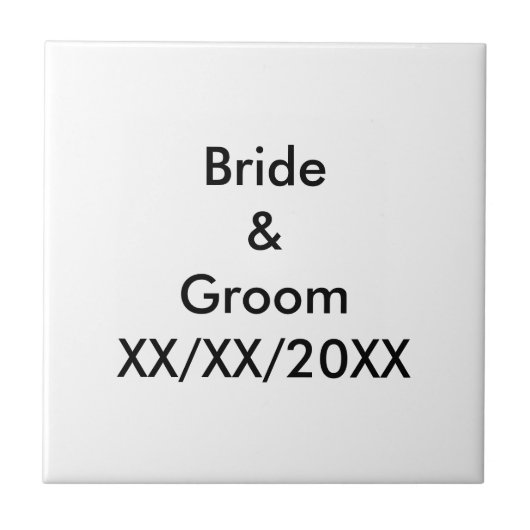 Personalisierte Braut und Erbgut mit Datum Fliese (Vorderseite)