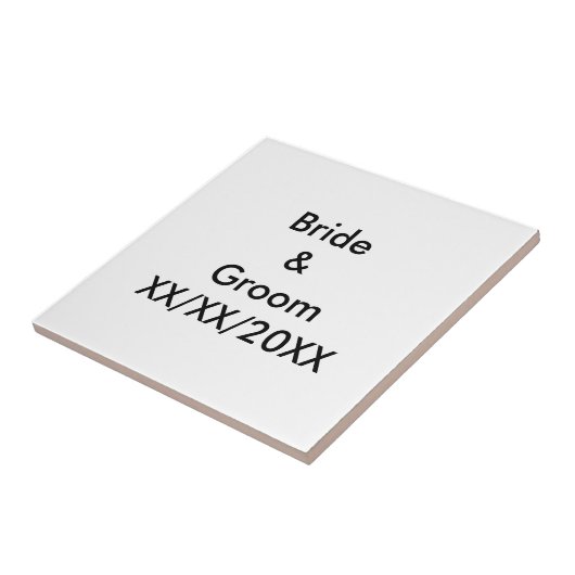 Personalisierte Braut und Erbgut mit Datum Fliese (Seite)