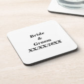Personalisierte Braut und Erbgut mit Datum Getränkeuntersetzer (Linke Seite)