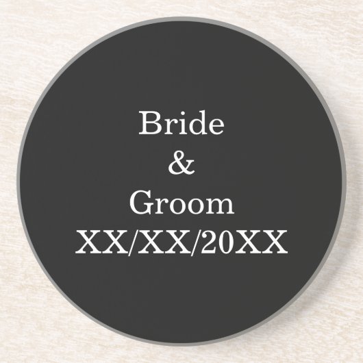 Personalisierte Braut und Erbgut mit Datum Getränkeuntersetzer (Vorne)