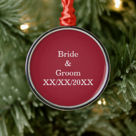 Personalisierte Braut und Erbgut mit Datum Ornament Aus Metall