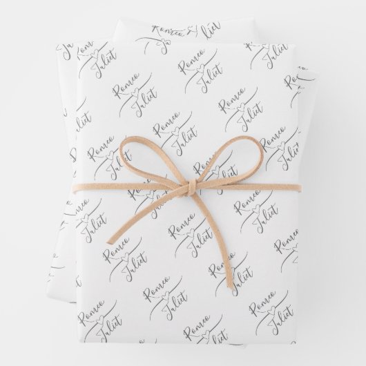 Personalisierte Braut und Groom White Geschenkpapier Set (Beispiel)
